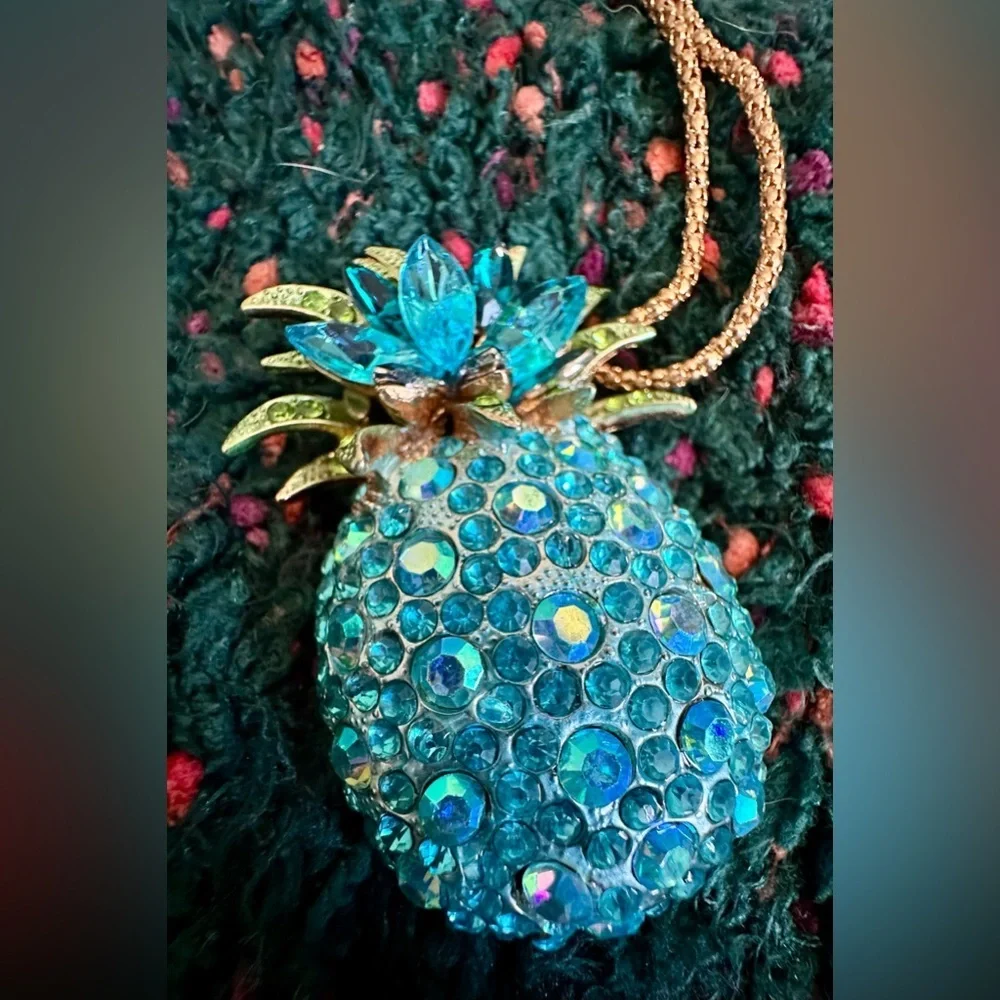 Betsey Johnson Pineapple Set — Necklace, Brooch + Earrings | NWT Vintage